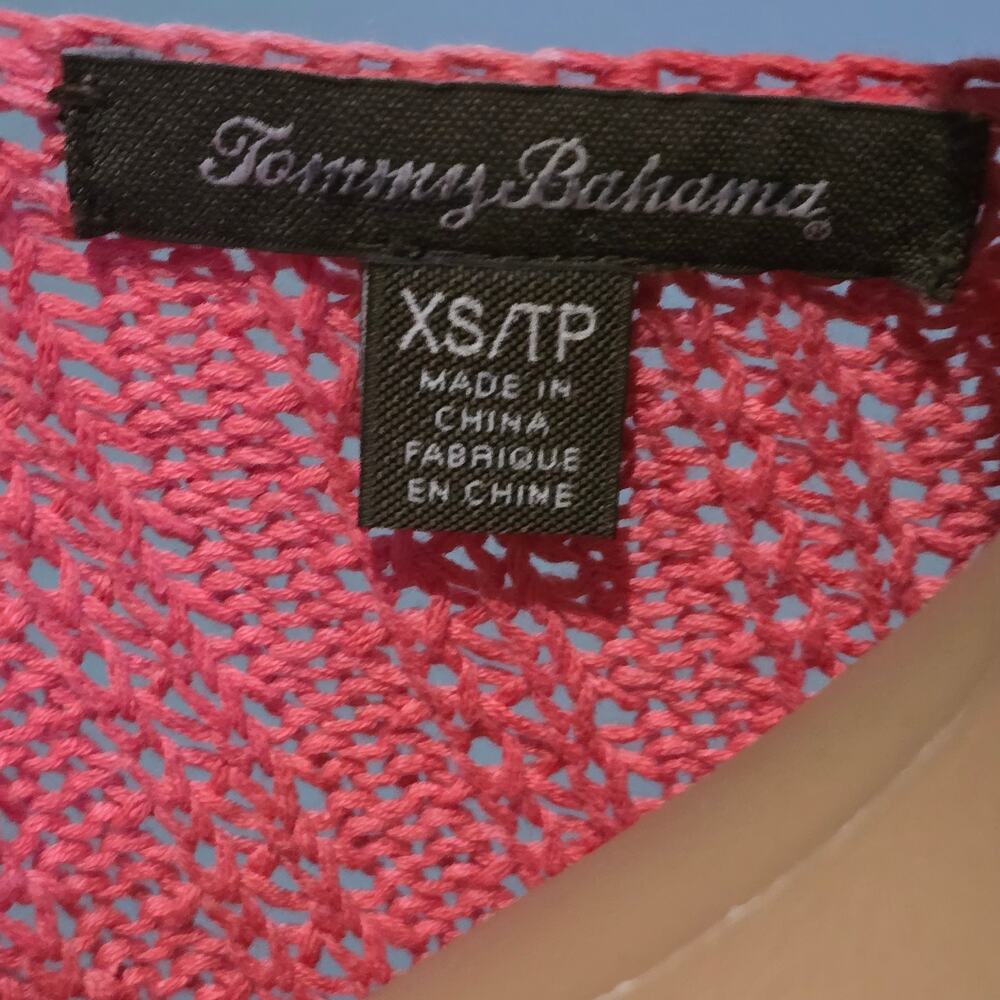 Tommy Bahama Pink Open Knit Sweater XS NWOT - Picture 5 of 6